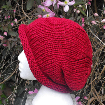 SUPERFAST ROLL BRIM SLOUCH HAT KNITTING PATTERN - MADMONKEYKNITS