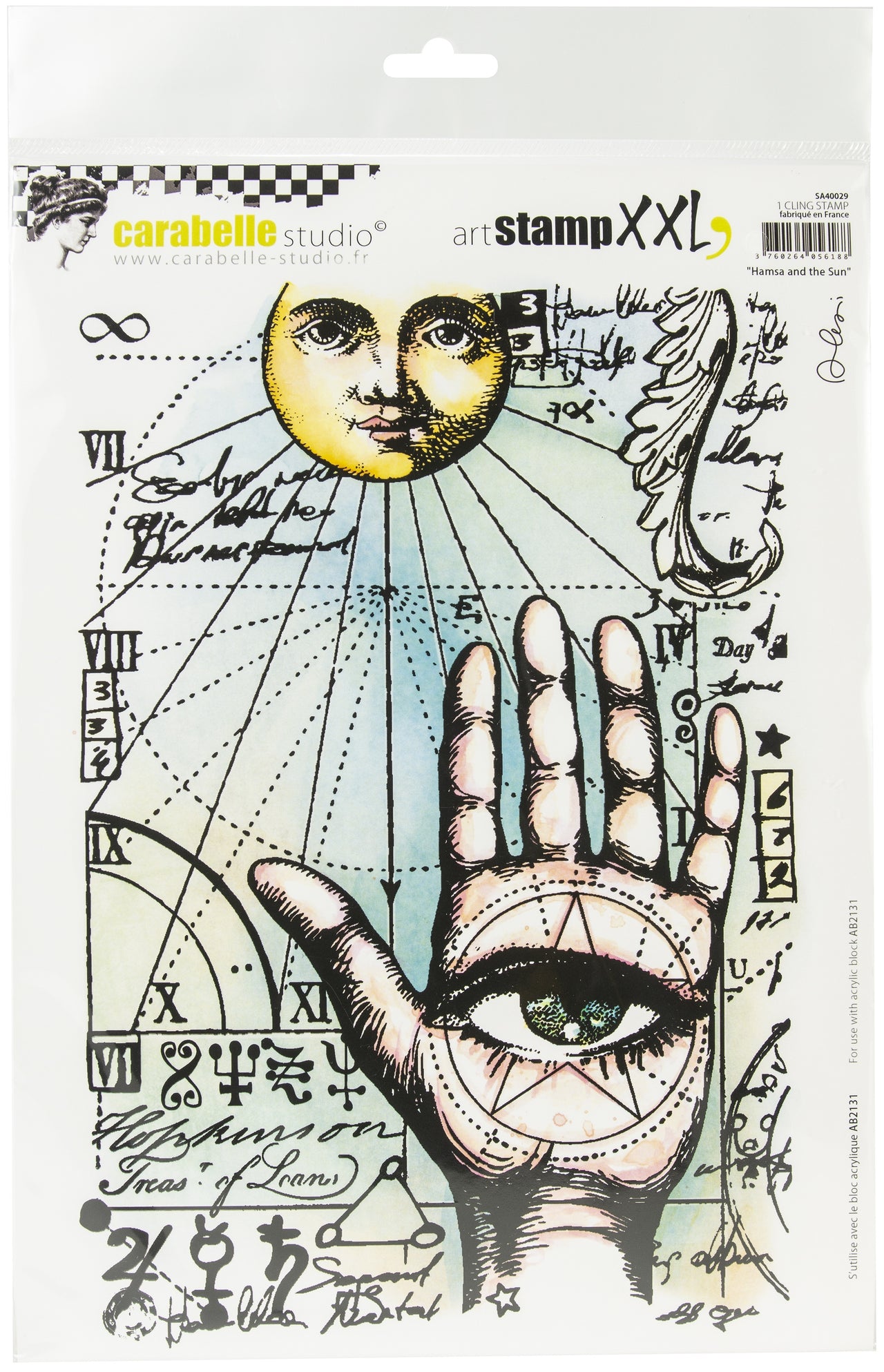 Carabelle Studio Cling Stamp A4 By Alexi - Hamsa And The Sun