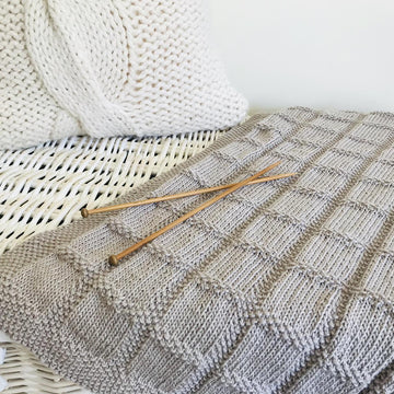 Mossy Squares DK Cotton Baby Blanket