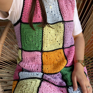 Solid granny squares dress/vest pattern