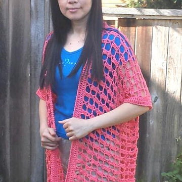 Easy One-Piece Rectangle Crochet Cardigan