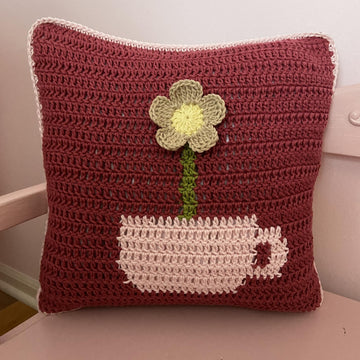 Flower in a Teacup Pillow