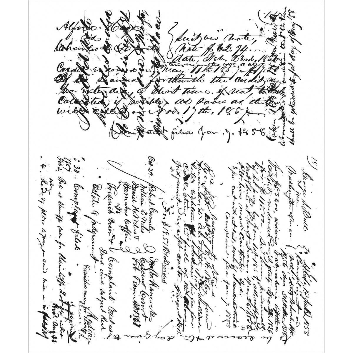 Stampers Anonymous Tim Holtz Cling Stamps 7"X8.5" - Ledger Script