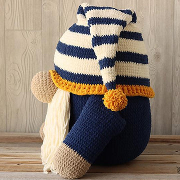 Large Sleepy Time Gnome with Moon & Star Pillows