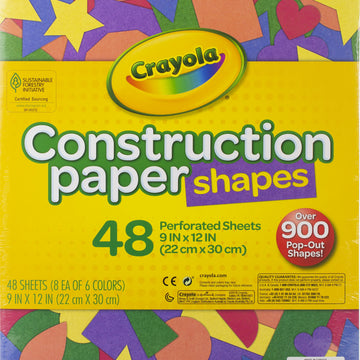 Crayola Construction Paper Shapes 9"X12" - 48 Sheets