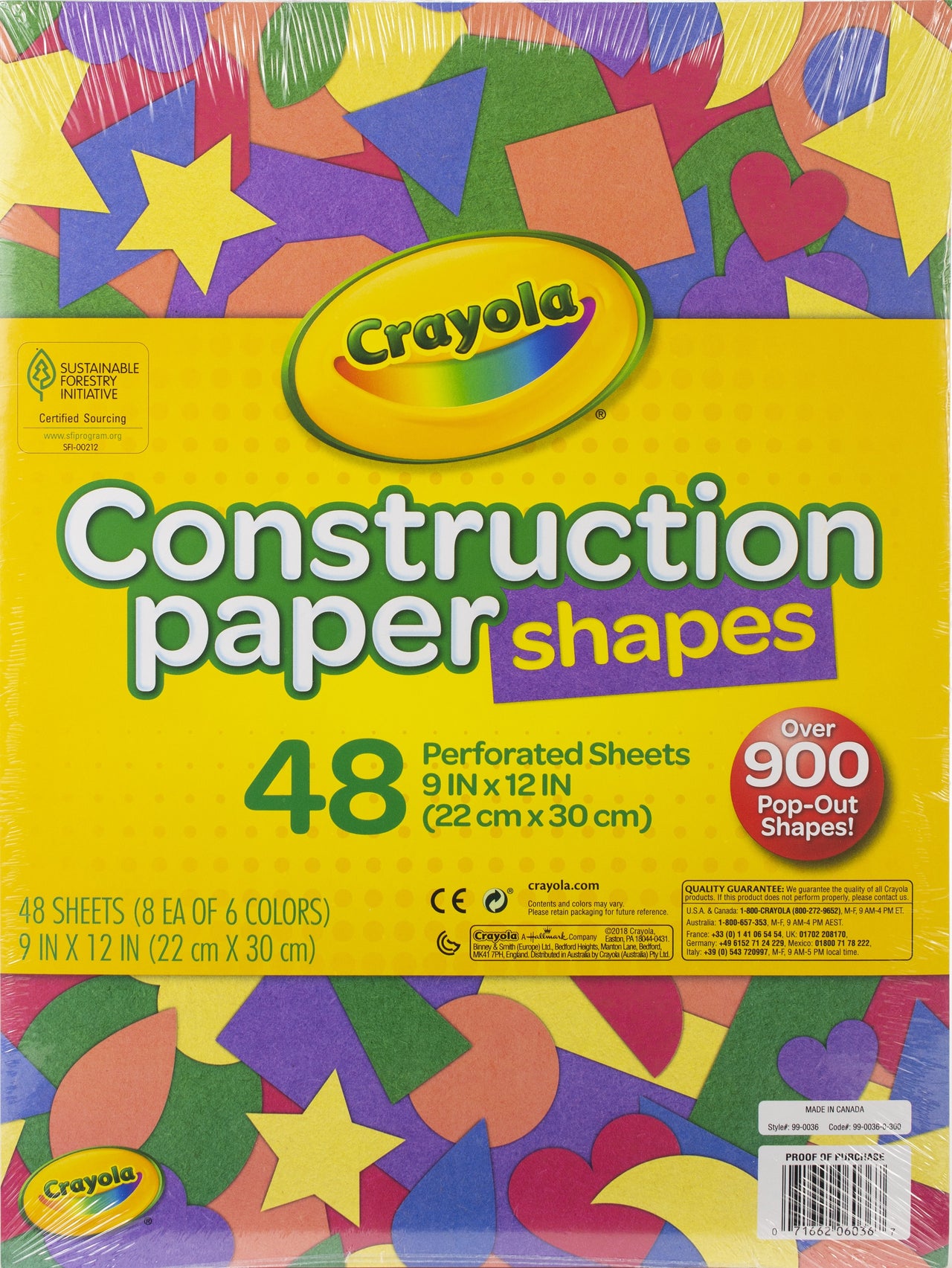 Crayola Construction Paper Shapes 9"X12" - 48 Sheets