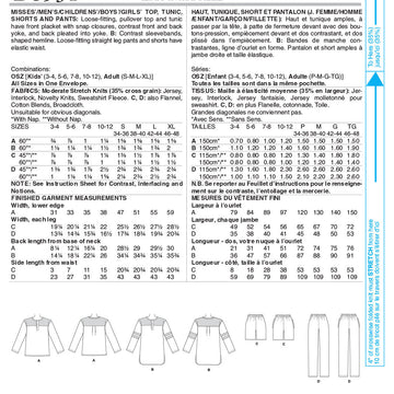 Butterick Misses'/Men's/Childrens'/Boys'/Girls' Top, Tunic, Shorts and Pants B6531 - Sewing Pattern