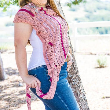 Striped Keyhole Boomerang Shawl