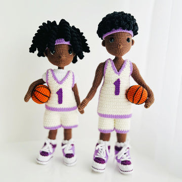 Crochet doll pattern, amigurumi doll, crochet doll body, doll clothes, Basketball players