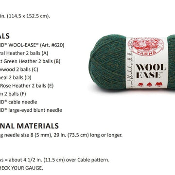 Сabled Afghan in Lion Brand Wool Ease - M22287WE - Downloadable PDF