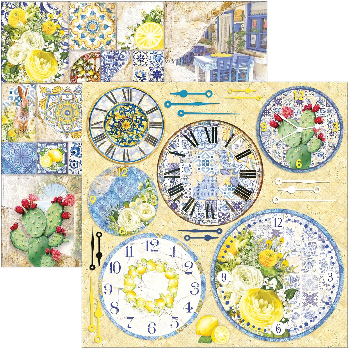 Ciao Bella Double-Sided Cardstock 90lb 12"X12" 12/Pkg - Maiolica, Sicilia
