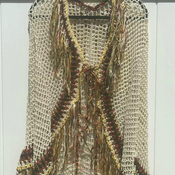 Native American Style Tribal Poncho with Sleeves