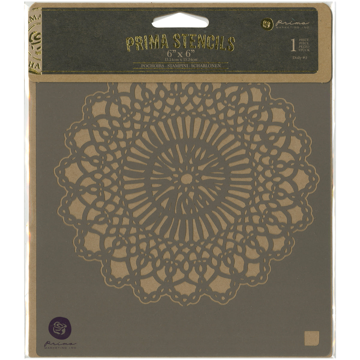 Prima Marketing Prima Designer Stencil 6"X6" - Doily #3
