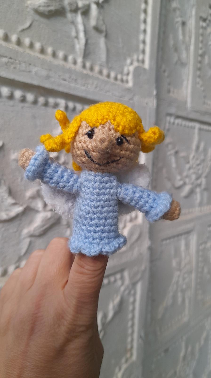 Angel finger puppet