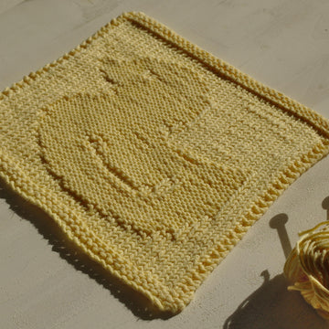 Duck knit/purl face cloth square