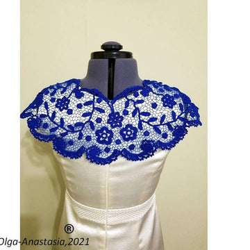 Lace blue detachable collar