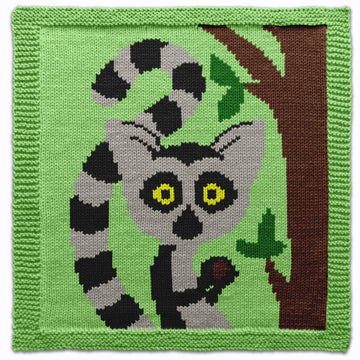 Tropical animals Knit Pattern Set - Panda, Toucan, Lemur and Frog