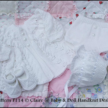 Frilled Matinee Set 16-22” doll (preemie-3m+ baby)
