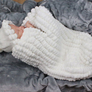 Knitting Pattern baby pompom cocoon  #203
