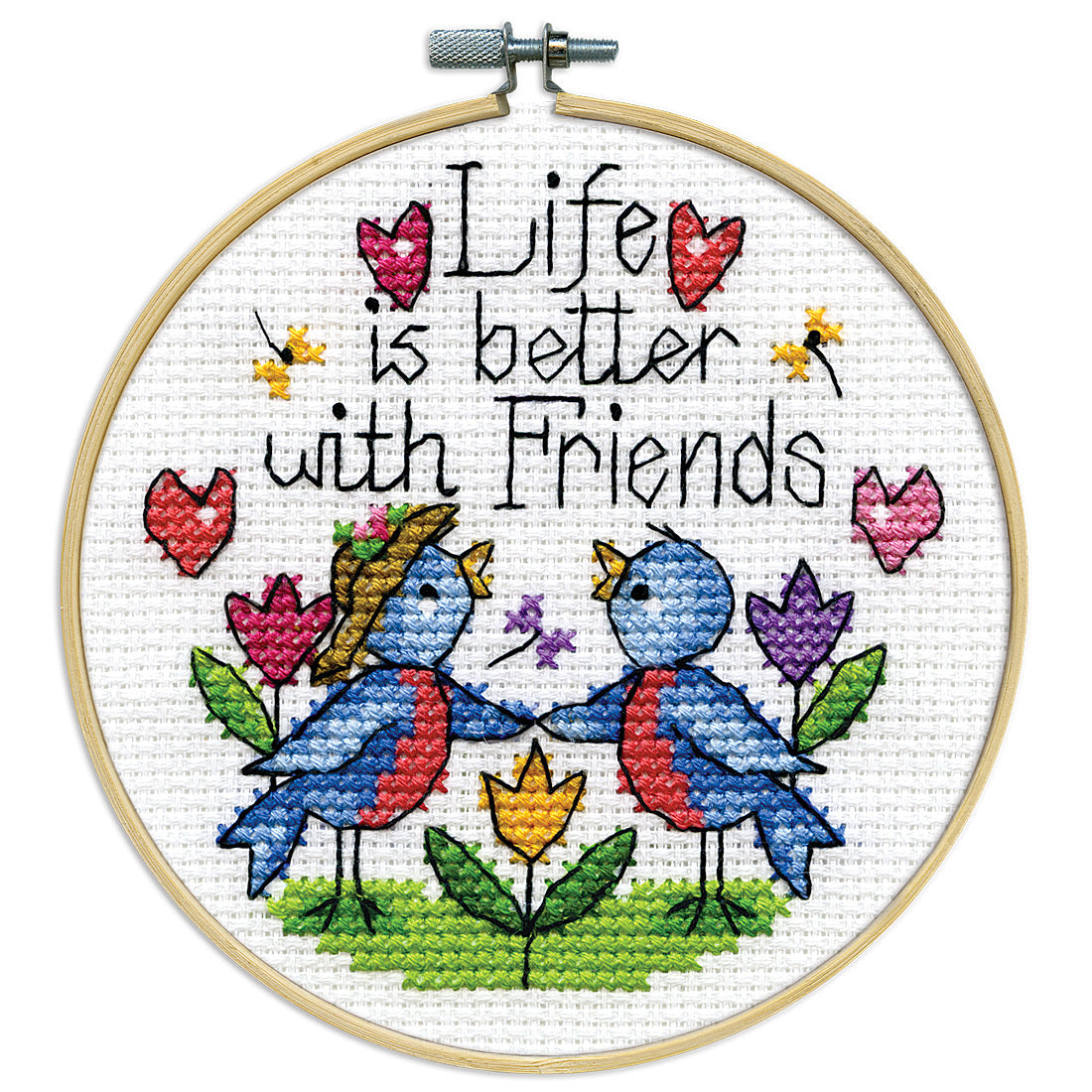 Design Works Friends Cross Stitch Kit - 4in Round