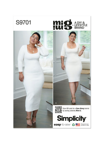 Simplicity Misses' Knit Dress in Two Lengths by Mimi G Style S9701 - Sewing Pattern