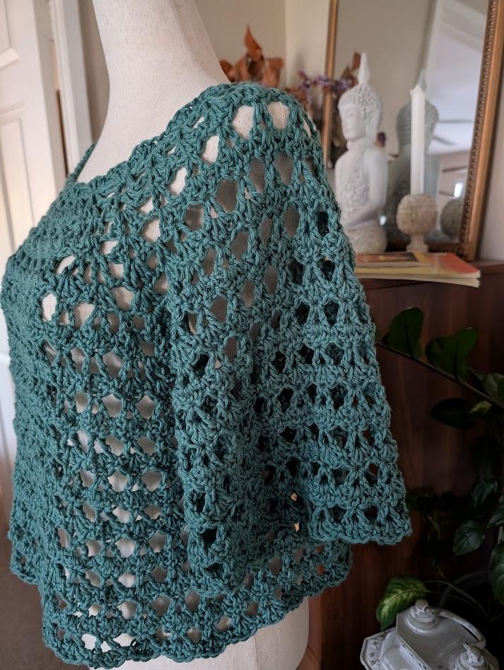 Sea Glass Raglan Crochet Top