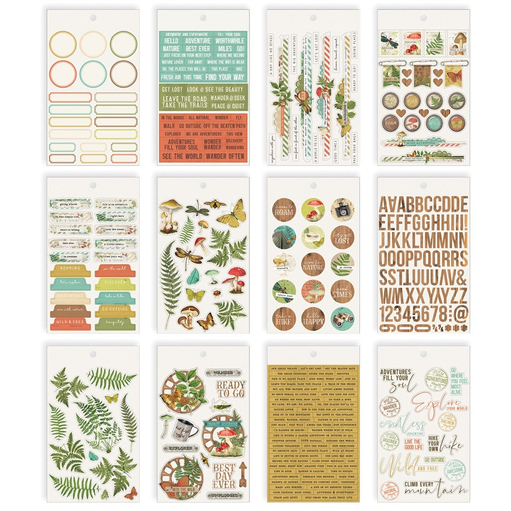 Simple Stories Simple Vintage Great Escape Stickers 4"X6" 12/Pkg - 620068