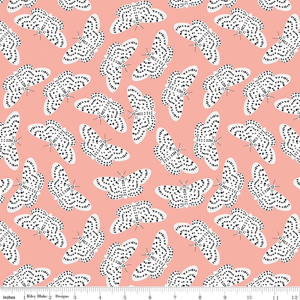 Riley Blake Spotted Butterflies - Pink - RBC10841SALMON