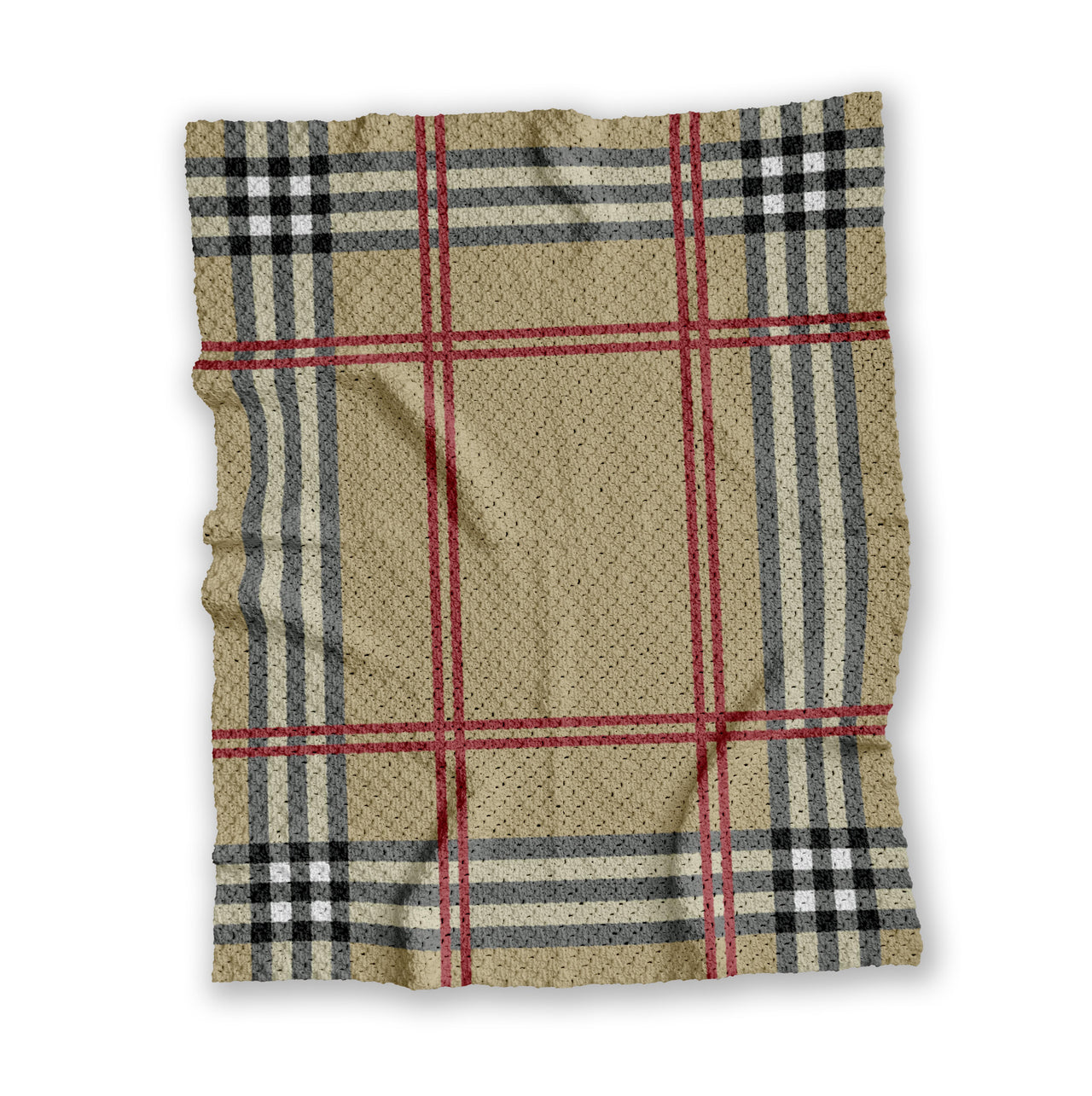 C2C CROCHET PATTERN Burberry Graph Blanket Plaid Home Decor Afghan Fashion Throw