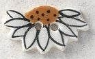 Mill Hill Button 86338 - Half Daisy - White