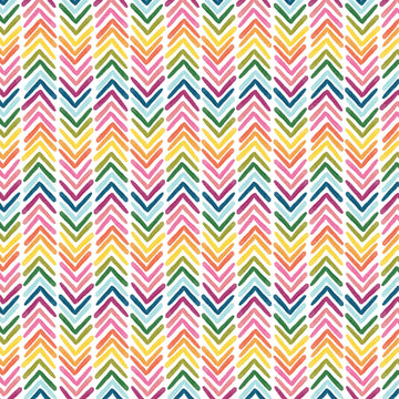 American Crafts Patterned Single-Sided Cardstock 12"X12" 25/Pkg - Rainbow Chevron