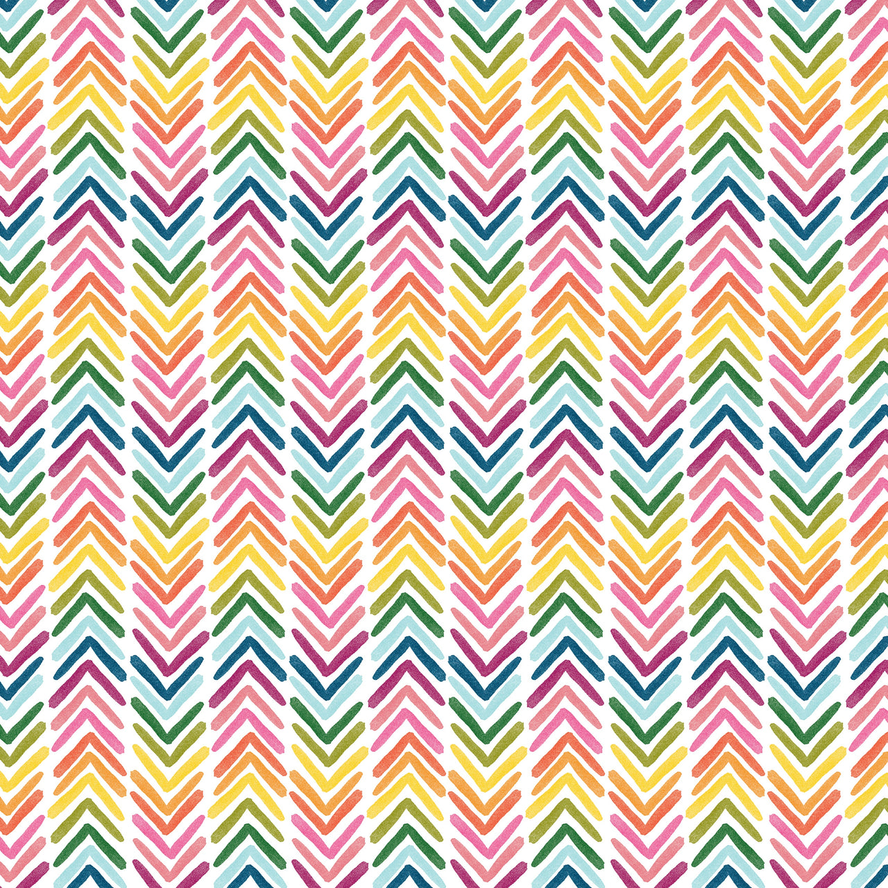 American Crafts Patterned Single-Sided Cardstock 12"X12" 25/Pkg - Rainbow Chevron