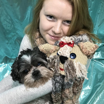 Shih Tzu-Yorkie Dog Cowl Scarf
