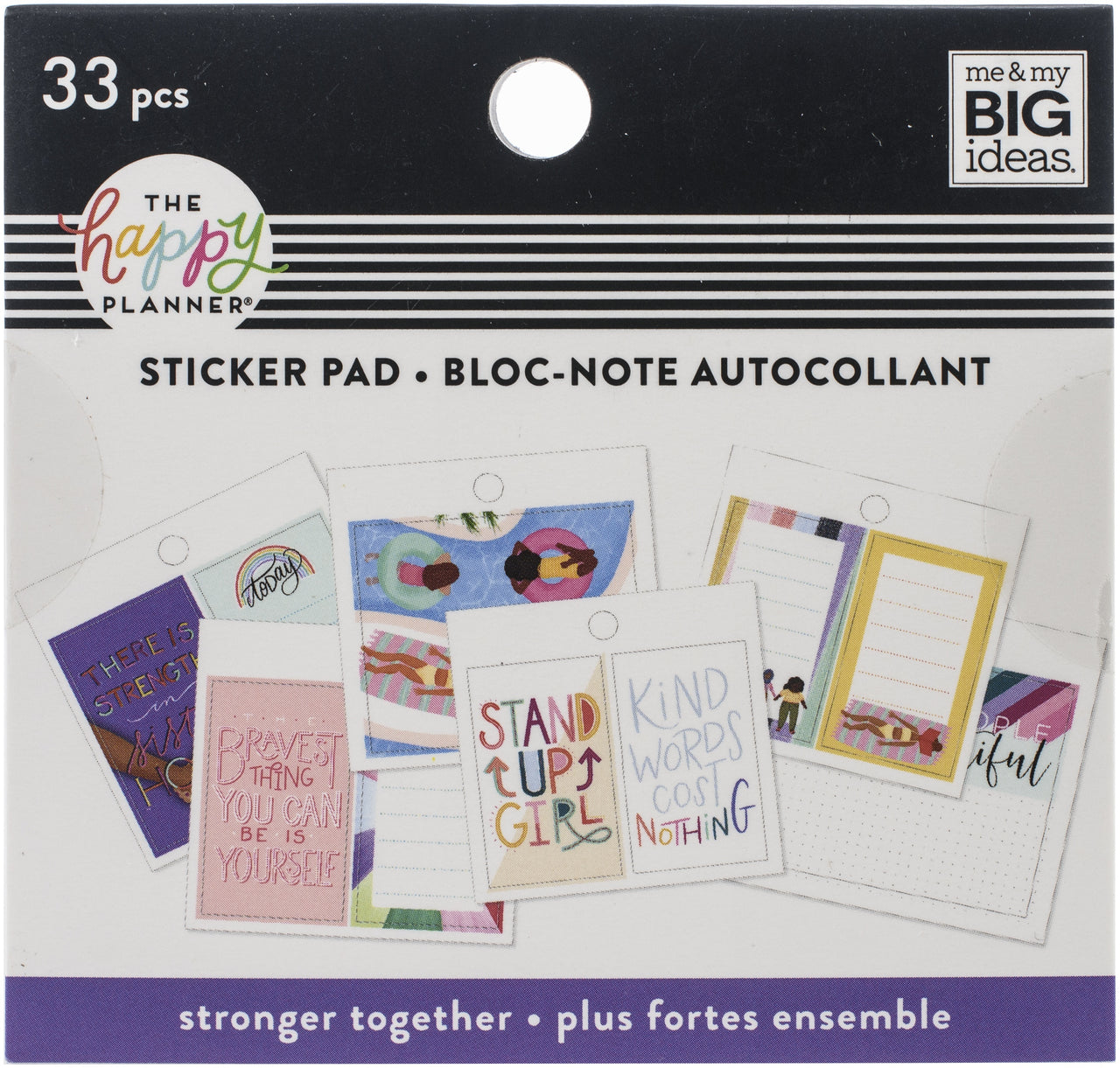 The Happy Planner Tiny Sticker Pad - Stronger Together, 33/Pkg