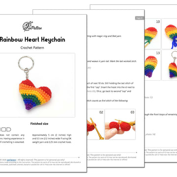 Rainbow Heart Keychain