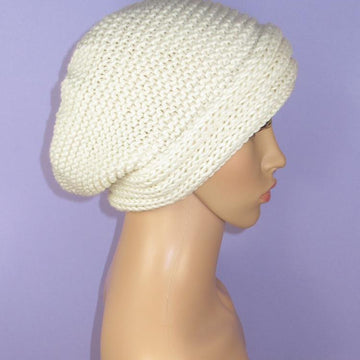 Chunky Rib Cuff Garter Stitch Tam Hat