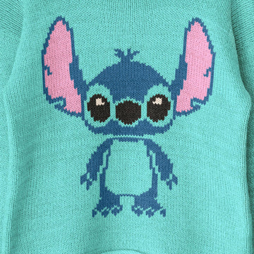 Womens knit sweater - Stitch intarsia motif