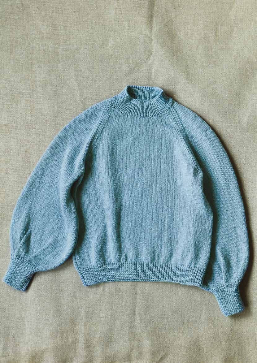 Ottoline Raglan Sweater in Erika Knight British Blue Wool - Downloadable PDF