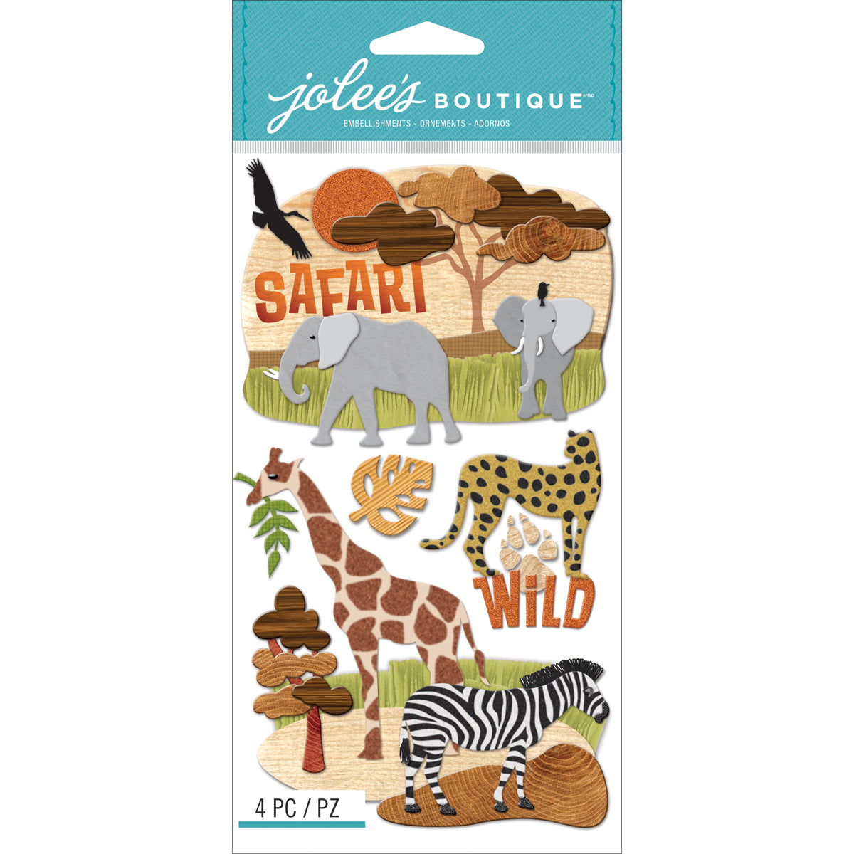 Jolee's Le Grande Dimensional Stickers - Safari