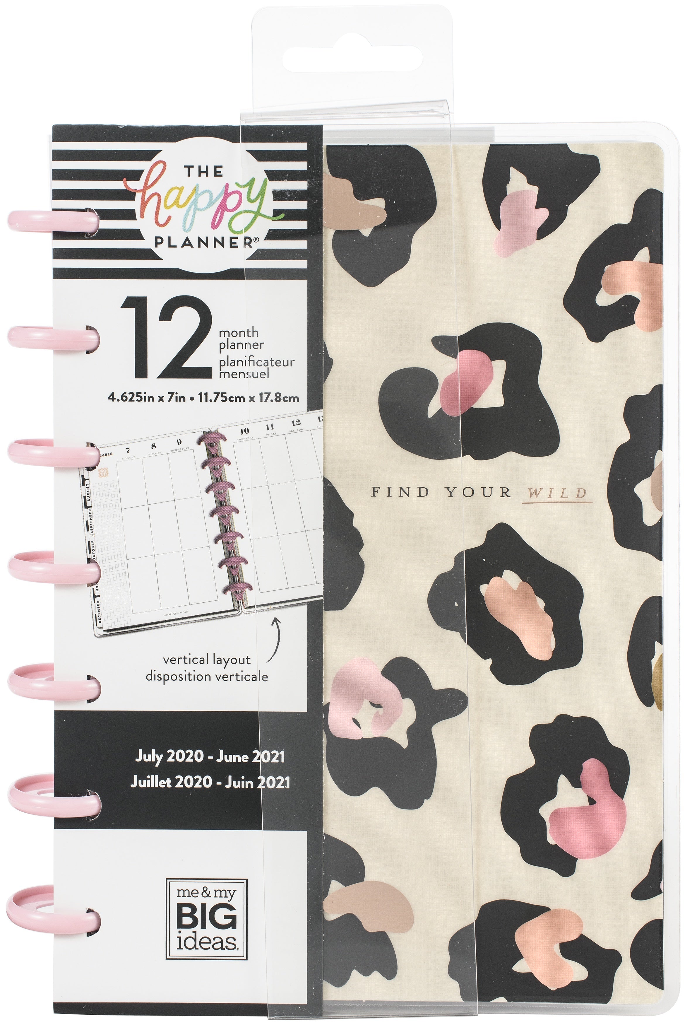 Happy Planner 12-Month Dated Mini Planner - Wild Styled, July 2020-June 2021