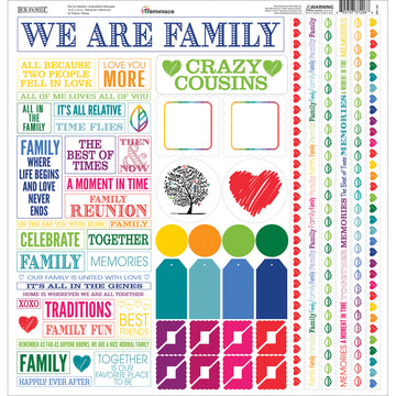 Reminisce Our Family Cardstock Multi Stickers 12"X12" - 510877