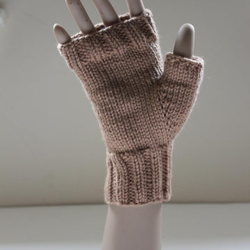 Amberley Fingerless Gloves - knitted in the round
