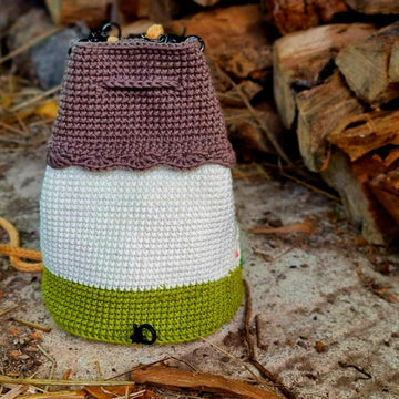 Fairy house crossbody bucket bag crochet pattern T17