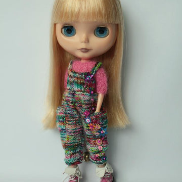 Blythe Romper Rumper, pinafore dress and cardigan