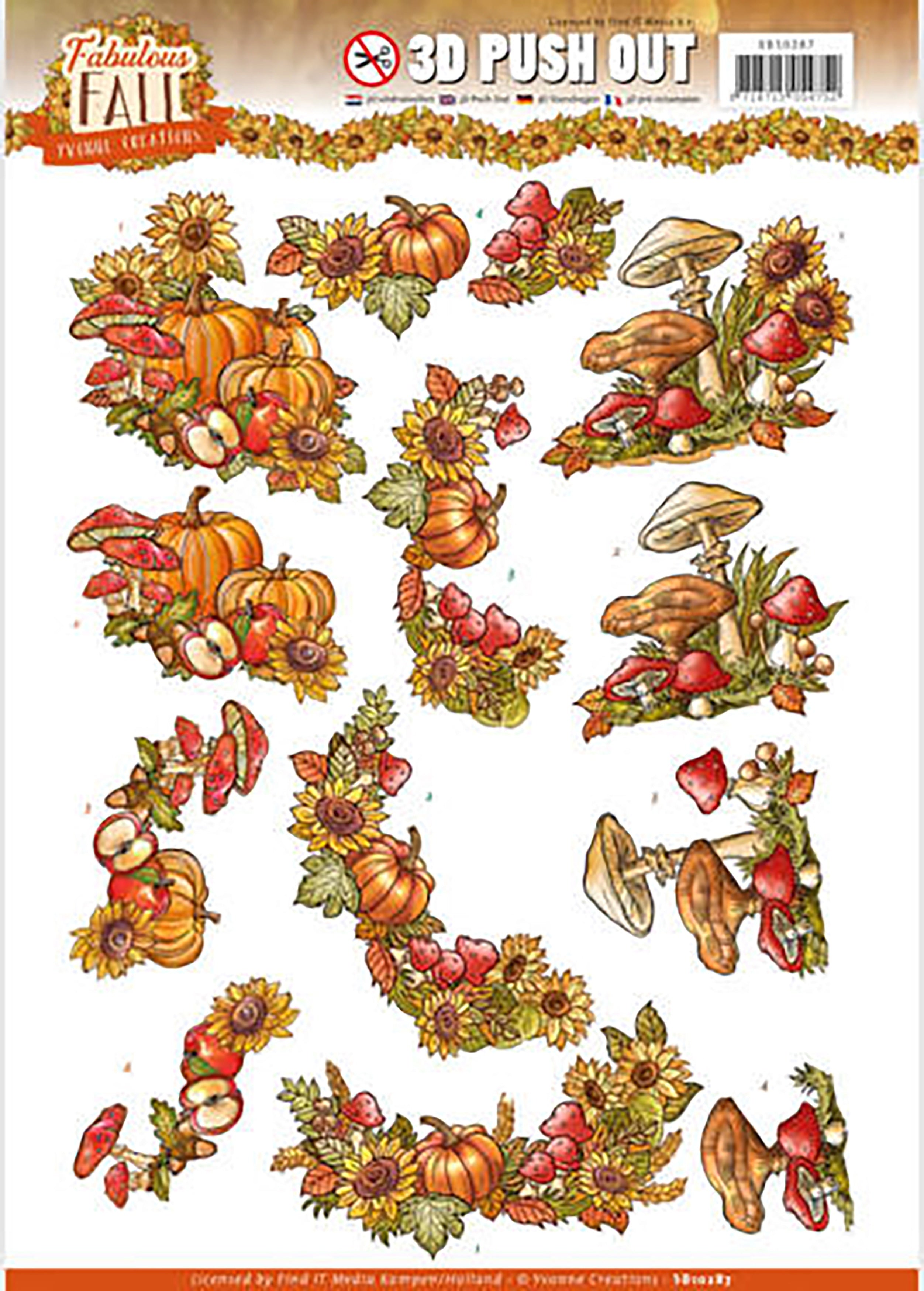 Find It Trading Yvonne Creations Punchout Sheet - Fall Bouquets, Fabulous Fall