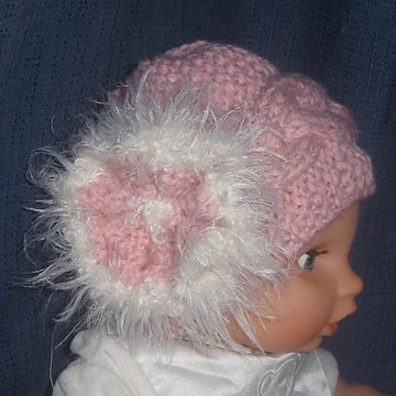 Cable Hat with Flower