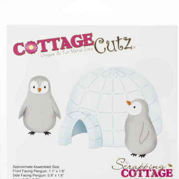 CottageCutz Dies - Arctic Penguins & Igloo, .9" To 2.8"