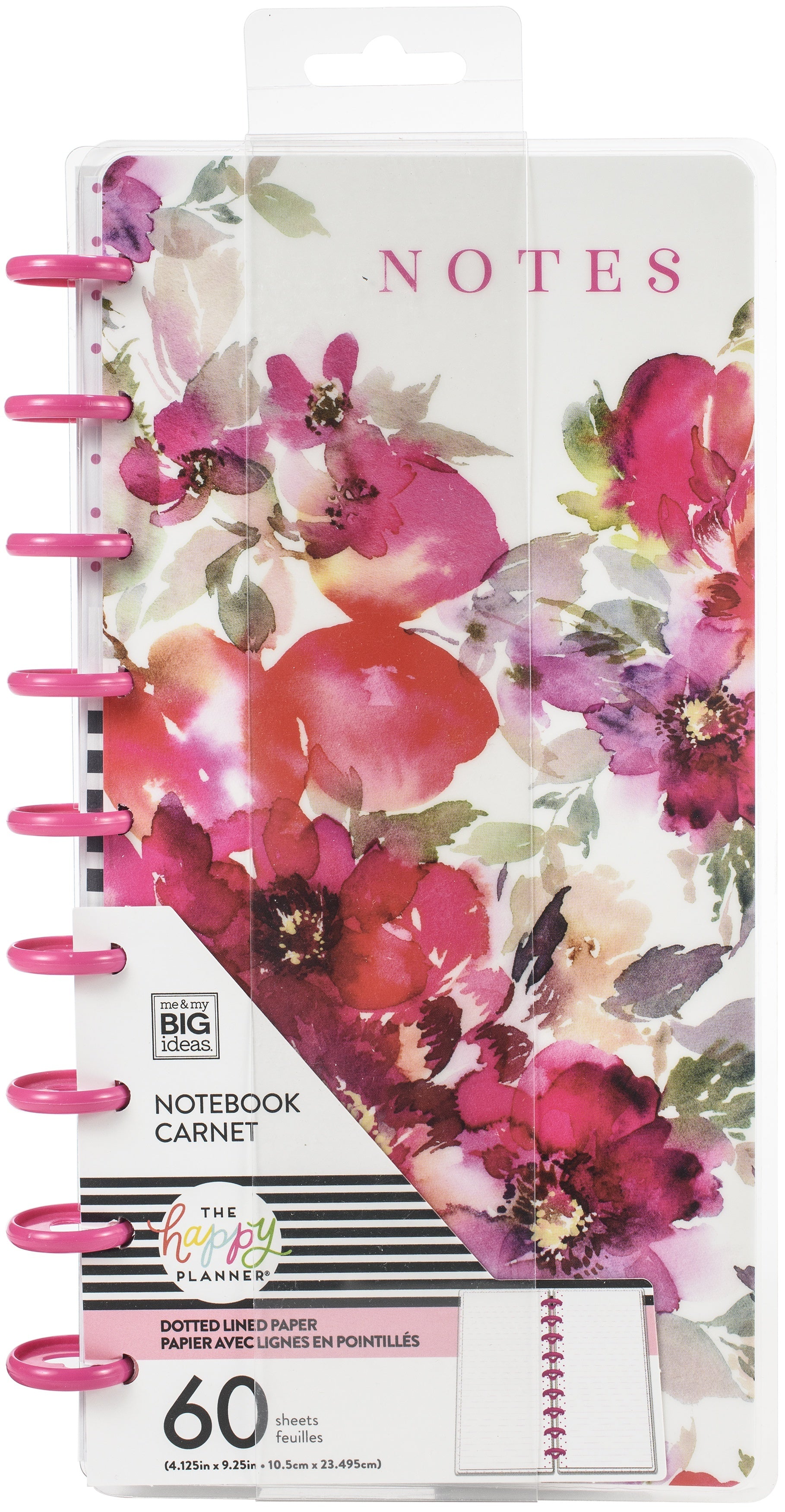 Happy Planner Half Sheet Notebook 8"X5.62" 60/Pkg - Floral