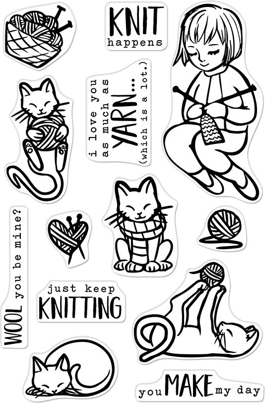 Hero Arts Clear Stamps 4"X6" - Knitting