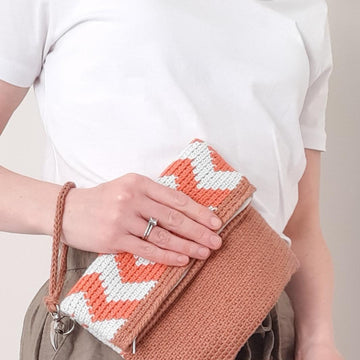 Chevron Fold Over Clutch